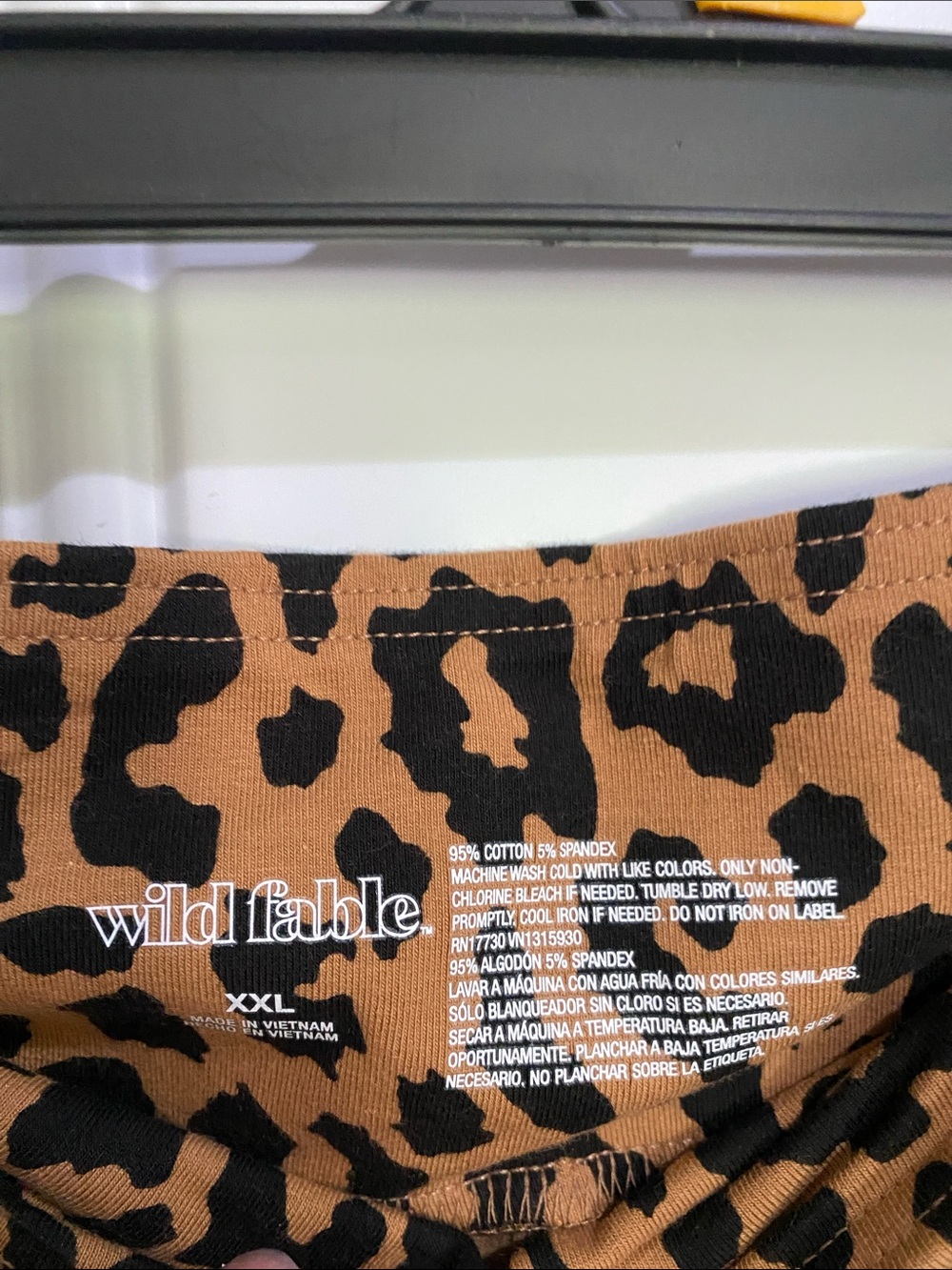 Leopard Print High-Waist Bike Shorts - Brown/Black - Picture 4 of 5